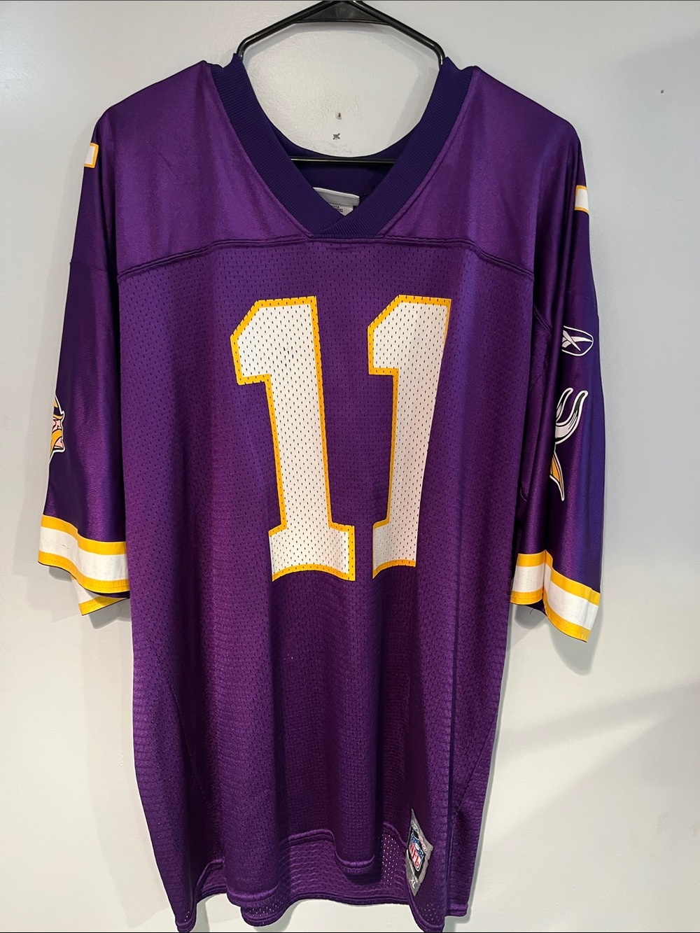 Reebok Minnesota Vikings #11Purple Mesh Football Jersey with White & Gold Accent
